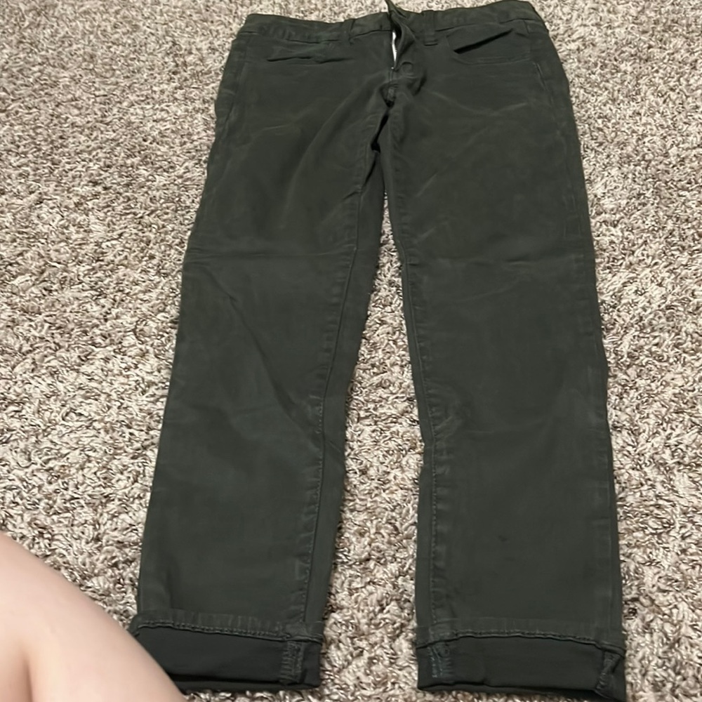 Olive green, American eagle jeggings